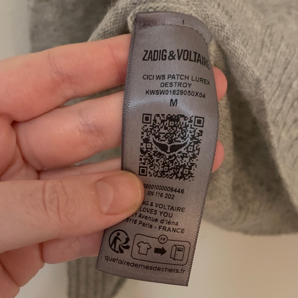 NWOT Zadig & Voltaire Cici Patch Sweater - Picture 8 of 8